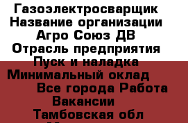 Газоэлектросварщик › Название организации ­ Агро-Союз ДВ › Отрасль предприятия ­ Пуск и наладка › Минимальный оклад ­ 55 000 - Все города Работа » Вакансии   . Тамбовская обл.,Моршанск г.